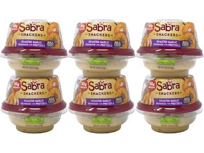 Sabra Classic Hummus with Pretzels, 4.56 Oz., 6/Pack (30080)