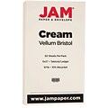 JAM Paper Vellum Bristol 67 lb. Cardstock Paper, 11 x 17, Crème Ivory, 50 Sheets/Pack (16932833)