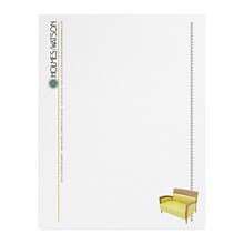Custom Full Color Letterhead, 8.5 x 11, CLASSIC® Linen Solar White 24# Stock, Flat Print