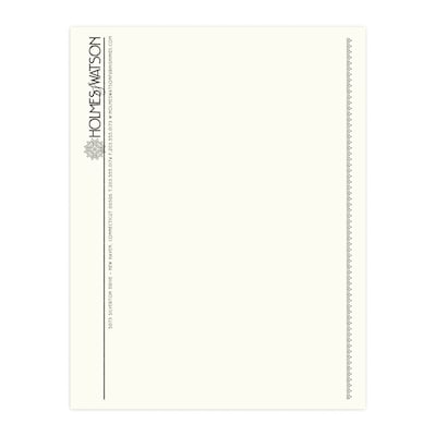 Custom 1 & 2 Color Letterhead, 8.5 x 11, CLASSIC CREST® Natural White 24# Stock, 1 Standard Ink, R