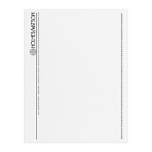 Custom 1 & 2 Color Letterhead, 8.5 x 11, 25% Cotton Writing 24# Stock, 1 Standard Ink, Flat Print