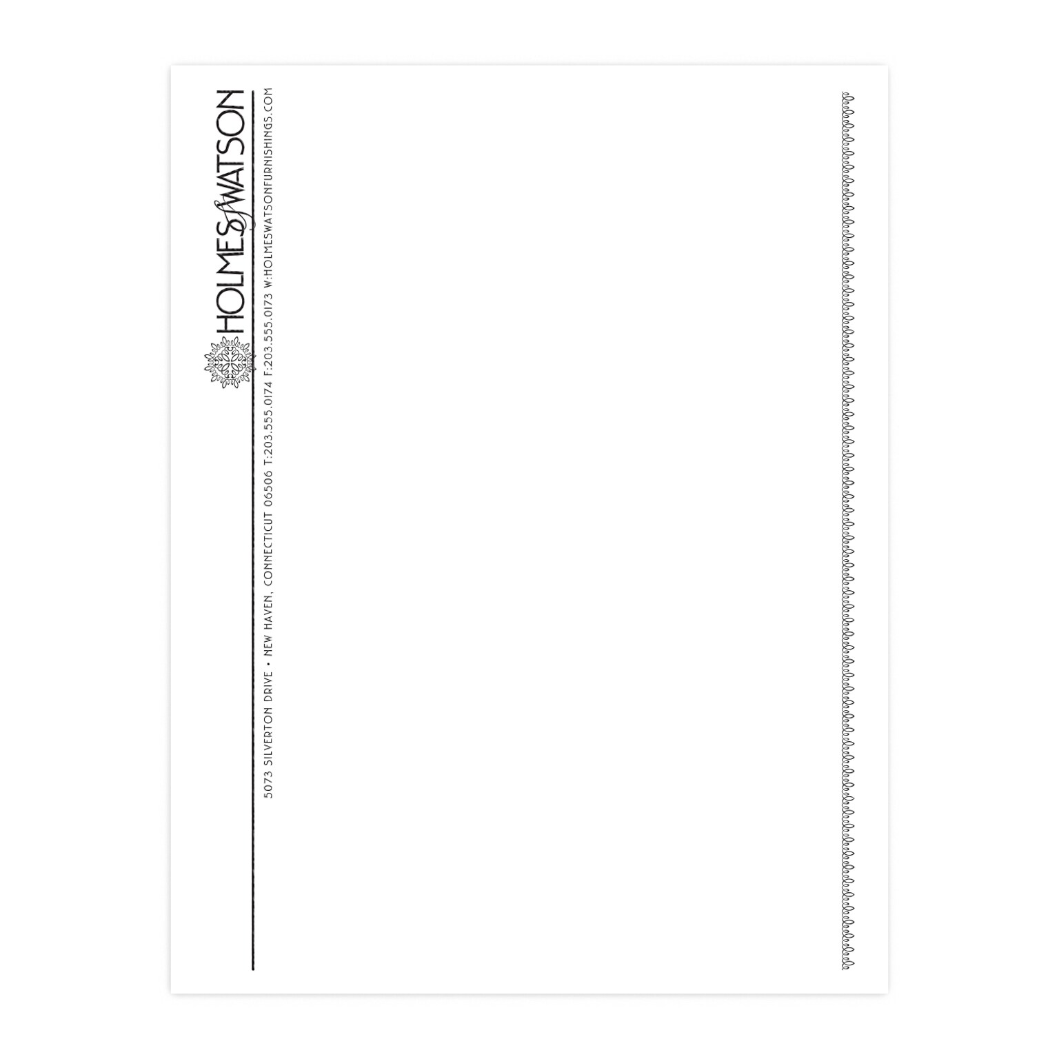 Custom 1 & 2 Color Letterhead, 8.5 x 11, CLASSIC CREST® Solar White 24# Stock, 1 Standard Ink, Raised Print