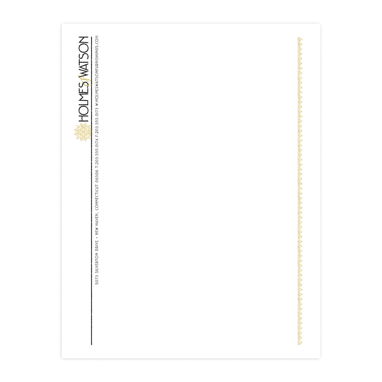 Custom 1 & 2 Color Letterhead, 8.5 x 11, CLASSIC CREST® Solar White 24# Stock, 1 Standard and 1 Custom Inks, Raised Print