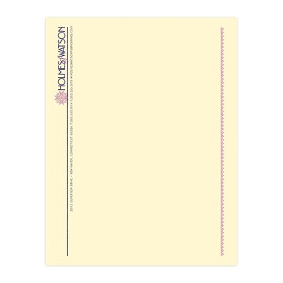 Custom 1 & 2 Color Letterhead, 8.5 x 11, CLASSIC CREST® Baronial Ivory 24# Stock, 2 Custom Inks, R