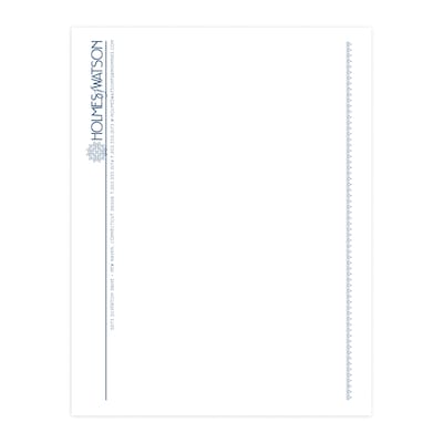 Custom 1 & 2 Color Letterhead, 8.5 x 11, CLASSIC CREST® Solar White 24# Stock, 1 Custom Ink, Flat