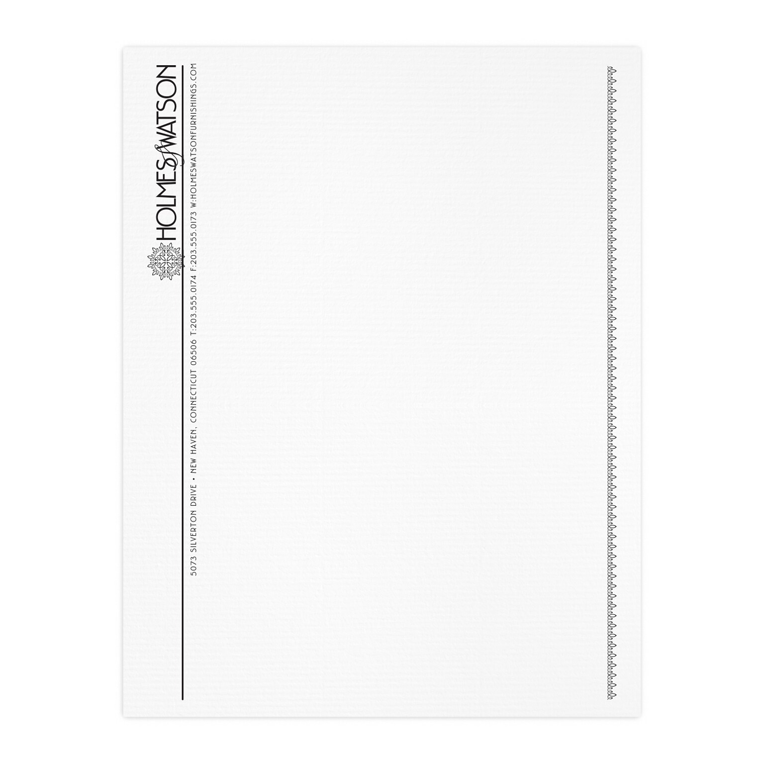 Custom 1 & 2 Color Letterhead, 8.5 x 11, CLASSIC® Laid Solar White 24# Stock, 1 Standard Ink, Flat Print