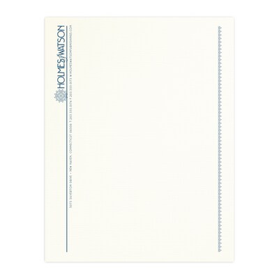 Custom 1 & 2 Color Letterhead, 8.5 x 11, CLASSIC® Linen Natural White 24# Stock, 1 Custom Ink, Fla
