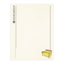 Custom Full Color Letterhead, 8.5 x 11, CLASSIC® Laid Natural White 24# Stock, Raised Print