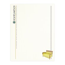 Custom Full Color Letterhead, 8.5 x 11, CLASSIC® Linen Natural White 24# Stock, Raised Print