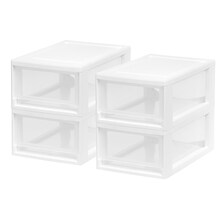 IRIS Small Stacking Drawer, White, 4/PK (587652)