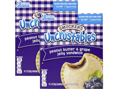 Smuckers Uncrustables Peanut Butter/Grape Jelly Sandwich, 2 oz., 2/Box (903-00135)