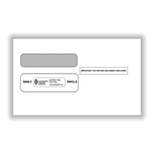 ComplyRight Self Seal Security Tinted Double-Window Tax Envelopes, 5 5/8 x 9.25, 100/Pack (6666210