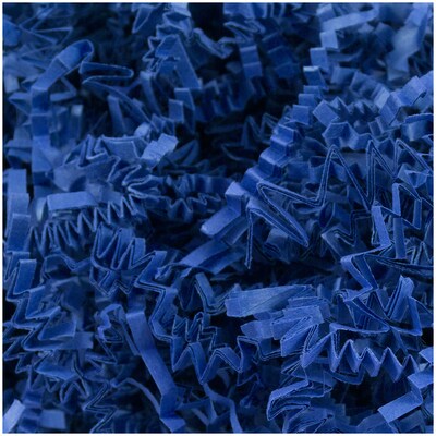 JAM Paper® Colored Crinkle Cut Shred Tissue Paper, 2 oz, Presidential Blue, Sold Individually (11924