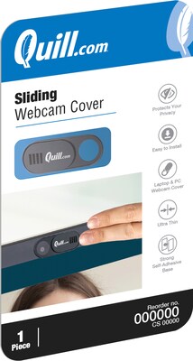 Quill Brand® Slide Series Webcam Cover - Black, 2-Pack