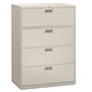HON Brigade 600 Series 4-Drawer Lateral File Cabinet, Locking, Letter/Legal, Gray, 42"W (HON694LQ)
