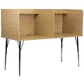 Flash Furniture Double Wide Study Carrels with Adjustable Legs and Top Shelf, Oak
