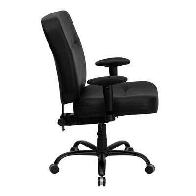 Flash Furniture HERCULES Series Leather/Faux Leather Office Big & Tall Chair, Black (WL735SYGBKLEAA)