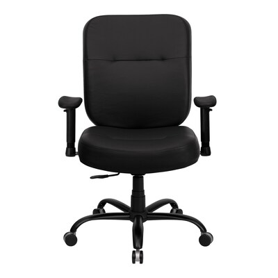 Flash Furniture HERCULES Series Leather/Faux Leather Office Big & Tall Chair, Black (WL735SYGBKLEAA)