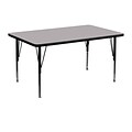 Flash Furniture Activity Table with Laminate Top and Height Adjustable Pre-School Leg, Grey