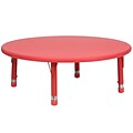 Flash Furniture 45 Plastic Round Height Adjustable Activity Table, Red