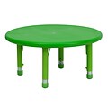 Flash Furniture 14 1/2 - 23 3/4 H x 33 W x 33 D Plastic Round Activity Table, Green