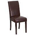 Flash Furniture Leather Parsons Chair, Dark Brown