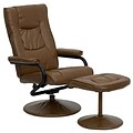Flash Furniture Contemporary 37 1/2H Leather Recliner and Ottoman, Palimino