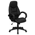 Flash Furniture Leonard Ergonomic LeatherSoft Swivel High Back Executive Office Chair, Black (HHLC0005HI1B)