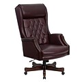 Flash Furniture High-Back Executive Leather Chair, Fixed Arms, Burgundy