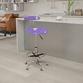 Flash Furniture Low Back Polymer Drafting Stool With Tractor Seat, Vibrant Violet (LF215VIOLET)