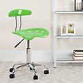 Flash Furniture Elliott Armless Plastic and Chrome Task Office Chair with Tractor Seat, Apple Green