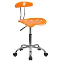 Flash Furniture Chrome Low Back Computer Task Chair With Tractor Seat, Vibrant Orange