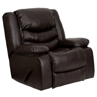 Flash Furniture Plush 42H Leather Rocker Recliner, Brown