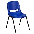 Flash Furniture HERCULES Series Plastic Shell Stack Chair, Blue/Black (RUTEO1BL)