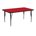 Flash Furniture 48L x 1 1/4T Rectangular Laminate Activity Table w/Adjustable Pre-School Legs, Red