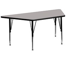 Flash Furniture Wren Trapezoid Activity Table, 29 x 57, Height Adjustable, Gray (XUA3060TRAPGYHP)