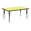 Flash Furniture 24W x 48L Rectangular Laminate Activity Table w/Adjustable Pre-School Legs, Yellow