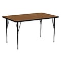 Flash Furniture Wren Rectangular Activity Table, 24 x 60, Height Adjustable, Oak (XUA2460RECOAKHA)