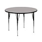 Flash Furniture Wren 42'' Round Activity Table, Height Adjustable, Gray (XUA42RNDGYHA)