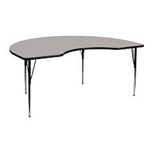 Flash Furniture Wren Kidney Activity Table, 48 x 72, Height Adjustable, Gray (XUA4872KIDGYHA)