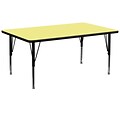 Flash Furniture 30W x 72L Trapezoid Laminate Activity Table w/Adjustable Pre-School Legs, Yellow