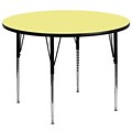 Flash Furniture 60 Round Laminate Activity Table w/Standard Height Adjustable Legs, Yellow