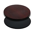 Flash Furniture 30 Laminate Round Table Top, Black/Mahogany