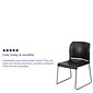 Flash Furniture HERCULES Series Plastic Contoured Stack Chair with Sled Base, Black/Gray (RUT238ABK)