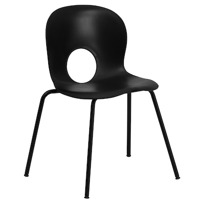 Flash Furniture HERCULES Plastic Stack Chairs W/Black Coated Frame (RUTNC258BK)