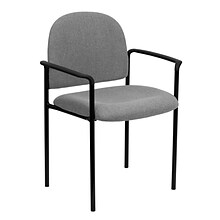 Flash Furniture Tiffany Fabric Stackable Side Reception Chair with Arms, Gray (BT5161GY)