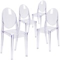 Flash Furniture Ghost Side Chairs, Transparent Crystal, 4/Pack