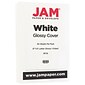 JAM Paper 80 lb. Cardstock Paper, 8.5" x 11", White Glossy, 50 Sheets/Pack (01034702F)