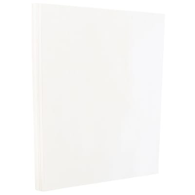 JAM Paper 80 lb. Cardstock Paper, 8.5 x 11, White Glossy, 50 Sheets/Pack (01034702F)