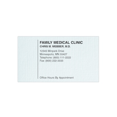 Custom 1-2 Color Appointment Cards, CLASSIC® Linen Haviland Blue 80#, Flat Print, 1 Standard Ink, 1-